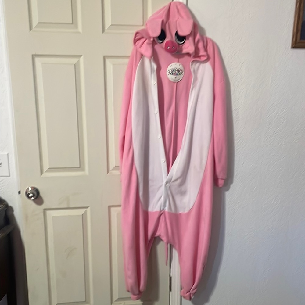 Pink Pig Hooded Onesie Pajama - Women's Cozy Animal Kigurumi